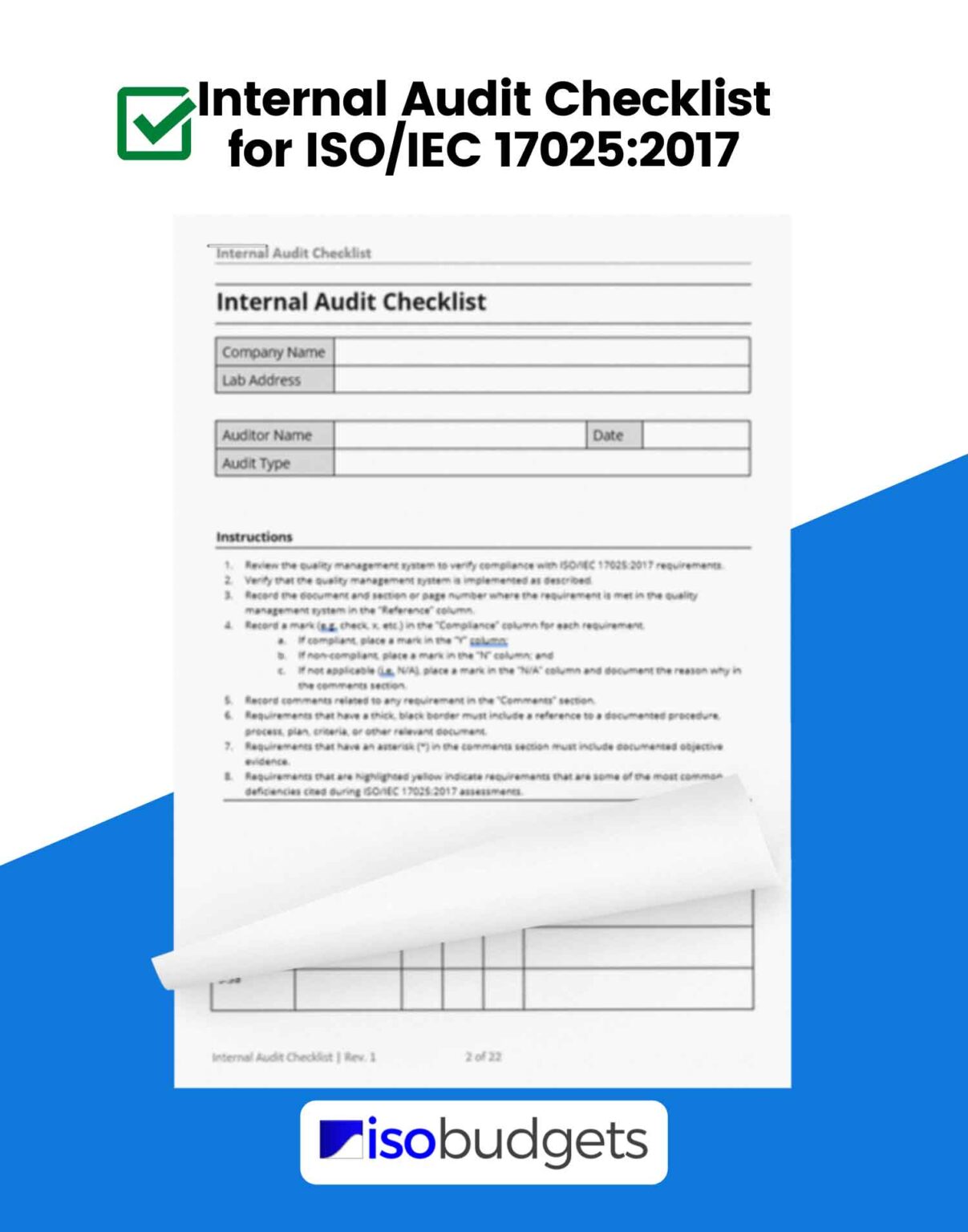 Audit Checklist Template Excel